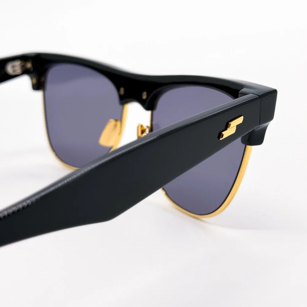 NEW BOTTEGA VENETA BV1003S 001 SQUARE BLACK GREY UNISEX SUNGLASSES